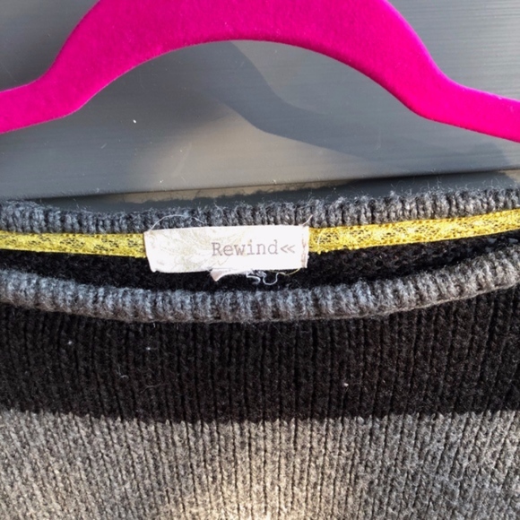 REWIND black and gray scoop neck sweater S - Picture 3 of 6